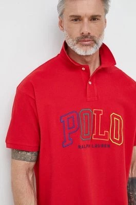 Zdjęcie produktu Polo Ralph Lauren polo bawełniane kolor czerwony z aplikacją