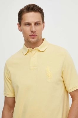 Zdjęcie produktu Polo Ralph Lauren polo bawełniane kolor żółty z aplikacją 710936508