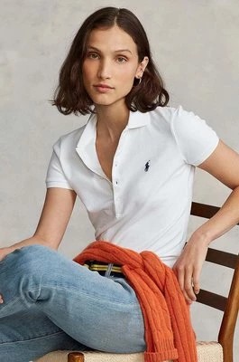 Zdjęcie produktu Polo Ralph Lauren polo damski kolor biały z kołnierzykiem