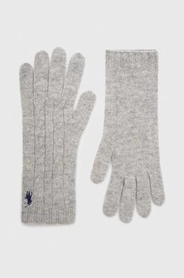 Zdjęcie produktu Polo Ralph Lauren rękawiczki wełniane kolor szary