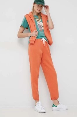 Zdjęcie produktu Polo Ralph Lauren spodnie dresowe kolor pomarańczowy gładkie
