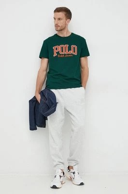 Zdjęcie produktu Polo Ralph Lauren spodnie dresowe męskie kolor szary z aplikacją