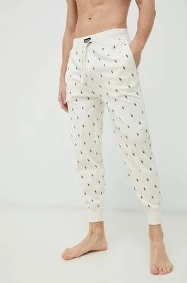 Zdjęcie produktu Polo Ralph Lauren spodnie piżamowe bawełniane kolor beżowy wzorzysta