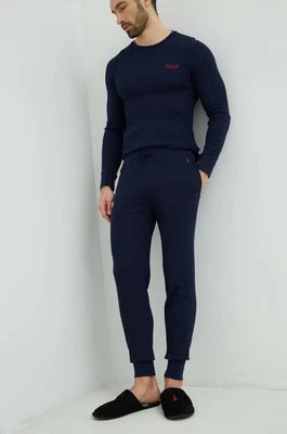 Zdjęcie produktu Polo Ralph Lauren spodnie piżamowe męskie kolor granatowy gładka