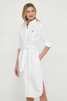 Zdjęcie produktu Polo Ralph Lauren sukienka bawełniana kolor biały mini prosta