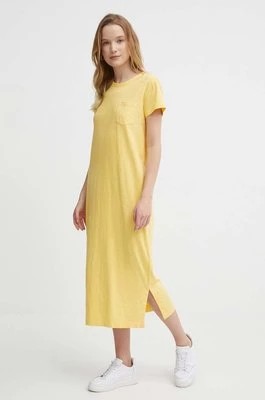 Zdjęcie produktu Polo Ralph Lauren sukienka bawełniana kolor żółty midi prosta 211935607