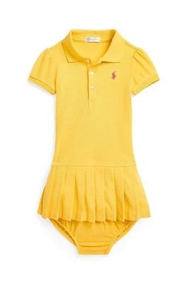 Zdjęcie produktu Polo Ralph Lauren sukienka bawełniana niemowlęca kolor żółty mini prosta