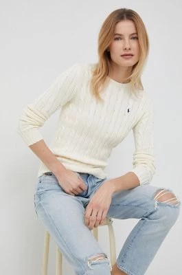 Zdjęcie produktu Polo Ralph Lauren sweter bawełniany kolor beżowy