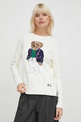 Zdjęcie produktu Polo Ralph Lauren sweter bawełniany kolor beżowy 211924417
