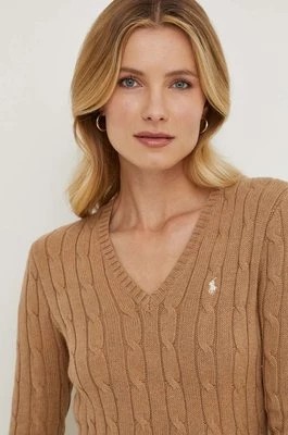 Zdjęcie produktu Polo Ralph Lauren sweter bawełniany kolor beżowy lekki 211945652