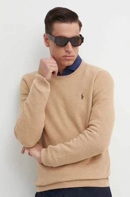Zdjęcie produktu Polo Ralph Lauren sweter bawełniany kolor brązowy lekki
