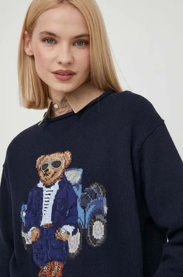 Zdjęcie produktu Polo Ralph Lauren sweter bawełniany kolor granatowy 211932526