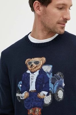 Zdjęcie produktu Polo Ralph Lauren sweter bawełniany kolor granatowy 710934022