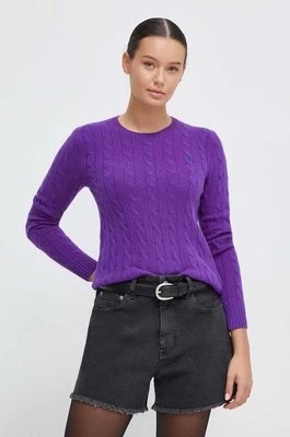 Zdjęcie produktu Polo Ralph Lauren sweter wełniany damski kolor fioletowy lekki