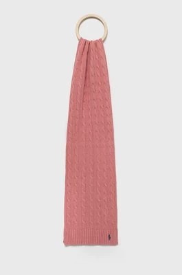 Zdjęcie produktu Polo Ralph Lauren szalik bawełniany kolor różowy gładki