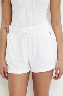 Zdjęcie produktu Polo Ralph Lauren szorty damskie kolor biały gładkie high waist 211936222