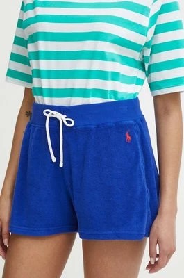 Zdjęcie produktu Polo Ralph Lauren szorty damskie kolor niebieski gładkie high waist 211936222