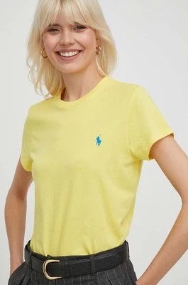Zdjęcie produktu Polo Ralph Lauren t-shirt bawełniany damski kolor żółty