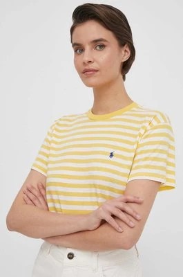 Zdjęcie produktu Polo Ralph Lauren t-shirt bawełniany damski kolor żółty 211924293