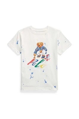 Zdjęcie produktu Polo Ralph Lauren t-shirt bawełniany dziecięcy kolor biały z nadrukiem