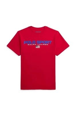 Zdjęcie produktu Polo Ralph Lauren t-shirt bawełniany dziecięcy kolor czerwony z nadrukiem