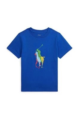 Zdjęcie produktu Polo Ralph Lauren t-shirt bawełniany dziecięcy kolor niebieski z nadrukiem