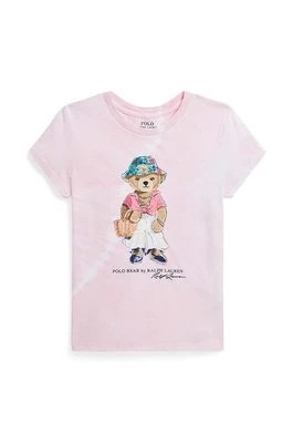 Zdjęcie produktu Polo Ralph Lauren t-shirt bawełniany dziecięcy kolor różowy