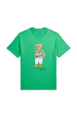 Zdjęcie produktu Polo Ralph Lauren t-shirt bawełniany dziecięcy kolor zielony z nadrukiem