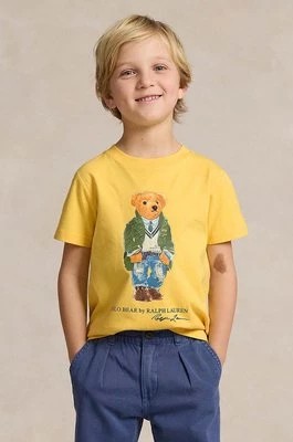 Zdjęcie produktu Polo Ralph Lauren t-shirt bawełniany dziecięcy kolor żółty z nadrukiem