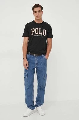 Zdjęcie produktu Polo Ralph Lauren t-shirt bawełniany kolor czarny z aplikacją