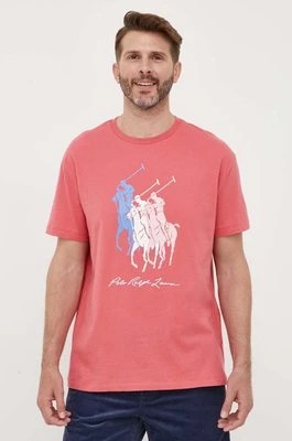 Zdjęcie produktu Polo Ralph Lauren t-shirt bawełniany kolor czerwony z nadrukiem