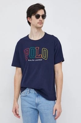 Zdjęcie produktu Polo Ralph Lauren t-shirt bawełniany kolor granatowy z aplikacją