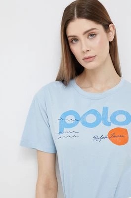Zdjęcie produktu Polo Ralph Lauren t-shirt bawełniany kolor niebieski