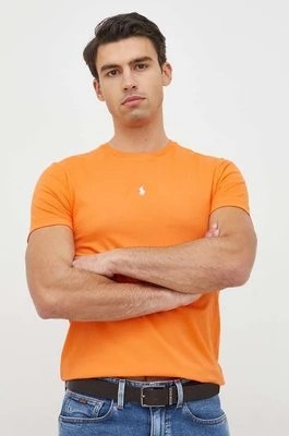 Zdjęcie produktu Polo Ralph Lauren t-shirt bawełniany kolor pomarańczowy gładki