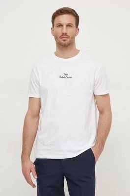 Zdjęcie produktu Polo Ralph Lauren t-shirt bawełniany męski kolor biały gładki
