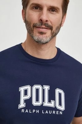 Zdjęcie produktu Polo Ralph Lauren t-shirt bawełniany męski kolor granatowy z nadrukiem