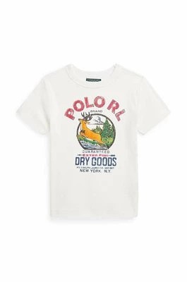 Zdjęcie produktu Polo Ralph Lauren t-shirt dziecięcy kolor beżowy z nadrukiem