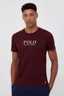 Zdjęcie produktu Polo Ralph Lauren t-shirt piżamowy bawełniany kolor bordowy