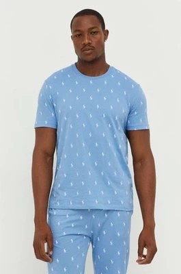 Zdjęcie produktu Polo Ralph Lauren t-shirt piżamowy bawełniany kolor niebieski wzorzysta