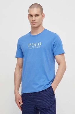 Zdjęcie produktu Polo Ralph Lauren t-shirt piżamowy bawełniany kolor niebieski z nadrukiem
