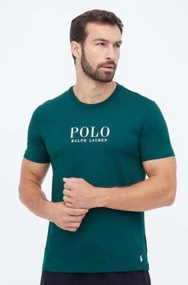 Zdjęcie produktu Polo Ralph Lauren t-shirt piżamowy bawełniany kolor zielony z nadrukiem