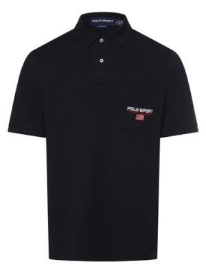 Zdjęcie produktu Polo Sport Męska koszulka polo - klasyczny krój Mężczyźni Bawełna niebieski jednolity,