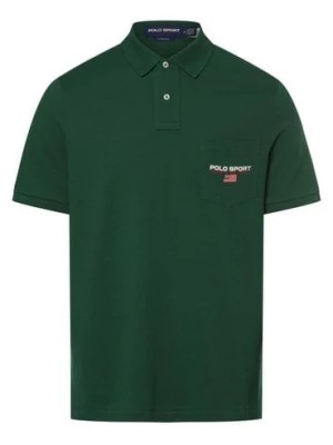 Zdjęcie produktu Polo Sport Męska koszulka polo - klasyczny krój Mężczyźni Bawełna zielony jednolity,