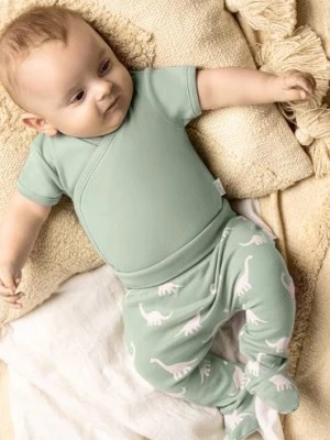 Zdjęcie produktu Półśpioch bawełniany dla niemowlaka- białe dinozaury Nicol