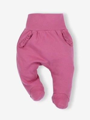 Zdjęcie produktu Półśpiochy niemowlęce z bawełny organicznej dla dziewczynki fioletowe NINI