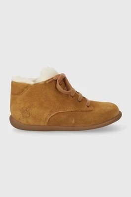 Zdjęcie produktu Pom D'api buty zimowe zamszowe dziecięce STAND-UP DERBY FUR kolor brązowy