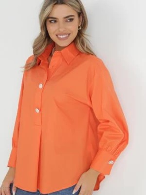 Zdjęcie produktu Pomarańczowa Koszula Bawełniana Trapezowa Hazala