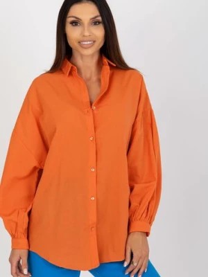 Zdjęcie produktu Pomarańczowa koszula oversize z bufiastym rękawem