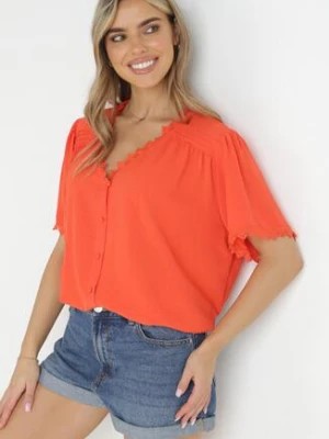 Zdjęcie produktu Pomarańczowa Koszula z Koronką Hannali