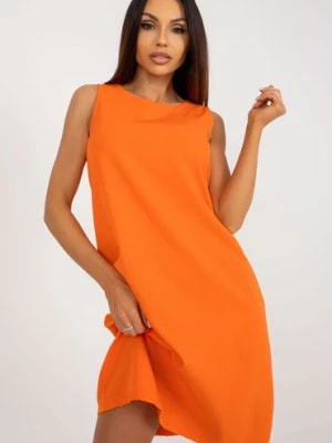 Zdjęcie produktu Pomarańczowa prosta sukienka koktajlowa OCH BELLA